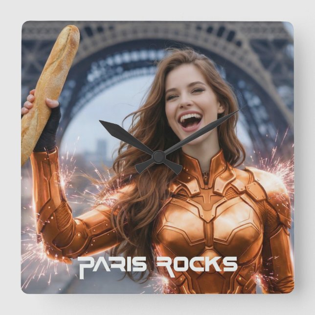 RELOJ CUADRADO PARIS ROCKS (Anverso)