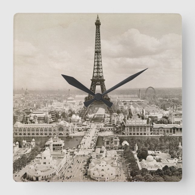 Reloj Cuadrado París: Torre Eiffel, 1900 (Anverso)