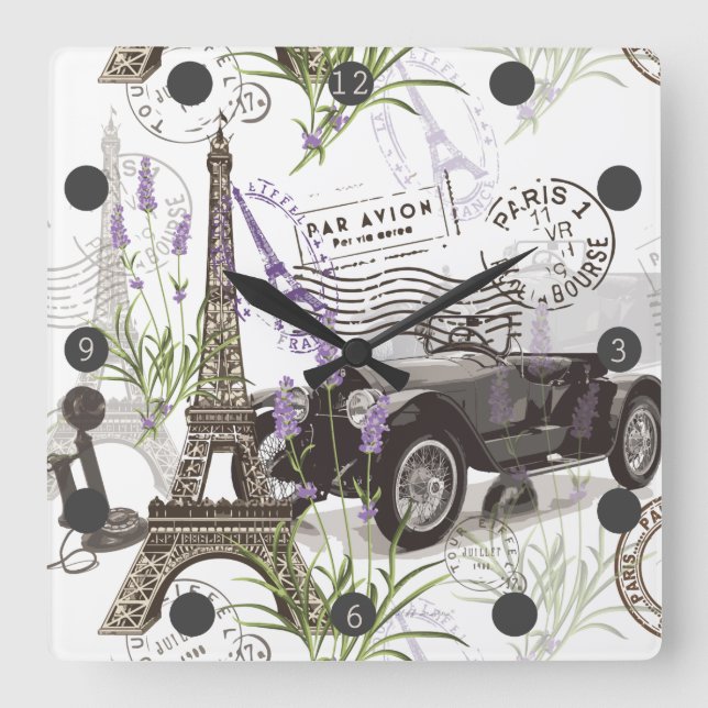 Reloj Cuadrado París Vieja (Anverso)