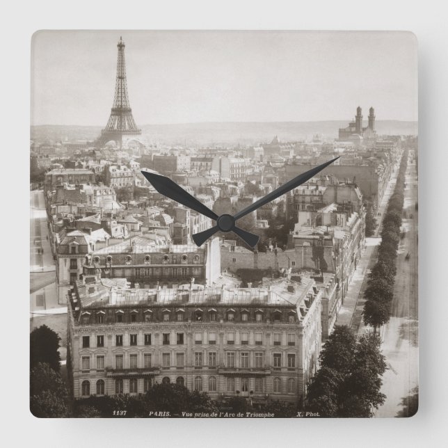 Reloj Cuadrado París: Visión aérea, 1900 (Anverso)