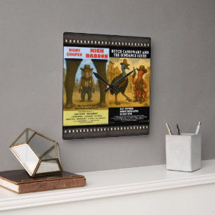 Reloj Cuadrado Parodia de cartel de película de animales occident