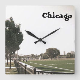 Reloj Cuadrado Parque de Chicago en Paint Daubs