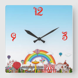 Reloj Cuadrado Parque de diversiones