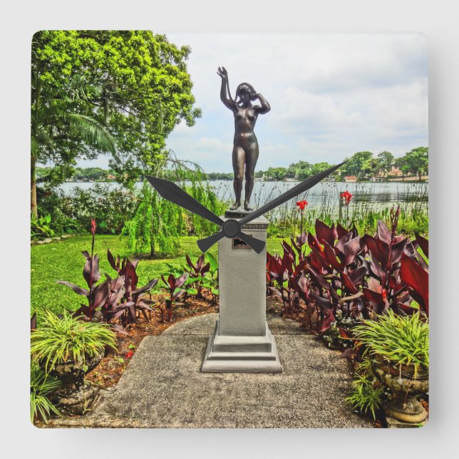 Reloj Cuadrado Parque de invierno Albin Polasek Scultura Gardens (Anverso)