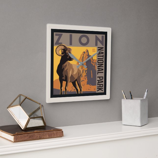 Reloj Cuadrado Parque nacional de Zion | Ram (Oficina)