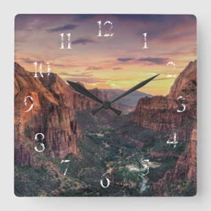 Reloj Cuadrado Parque nacional del barranco de Zion