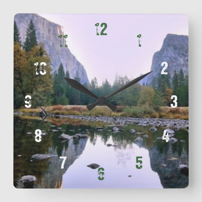 Reloj Cuadrado Parque nacional Yosemite (Anverso)