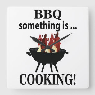 Reloj Cuadrado Parrillero Chef Divertido BBQ