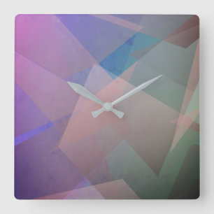Reloj Cuadrado Partículas abstractas voladoras   Formas geométric