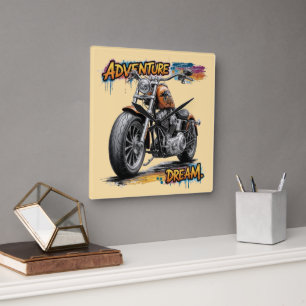 Reloj Cuadrado Paseo de Ensueño de Aventura – Motocicleta Chopper