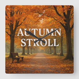 Reloj Cuadrado Paseo de otoño