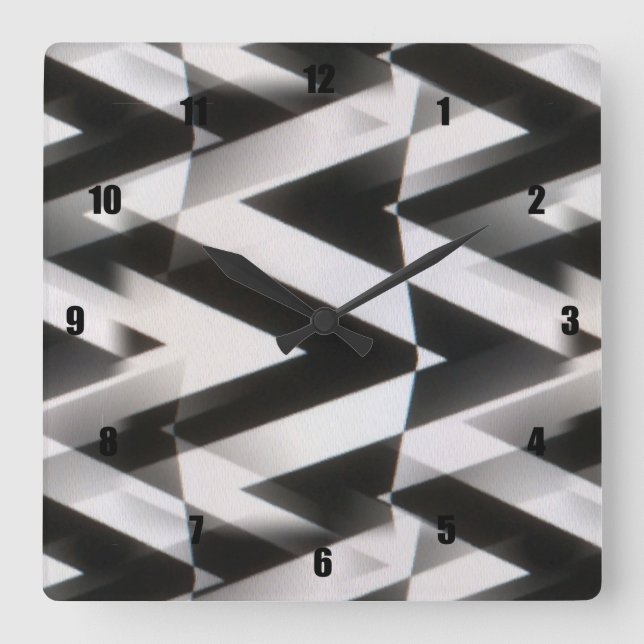 Reloj Cuadrado Pasos Metalizado muy divertidos e inusuales (Anverso)