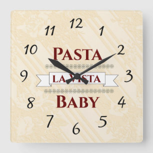 Reloj Cuadrado Pasta la Vista Baby Wall Clock
