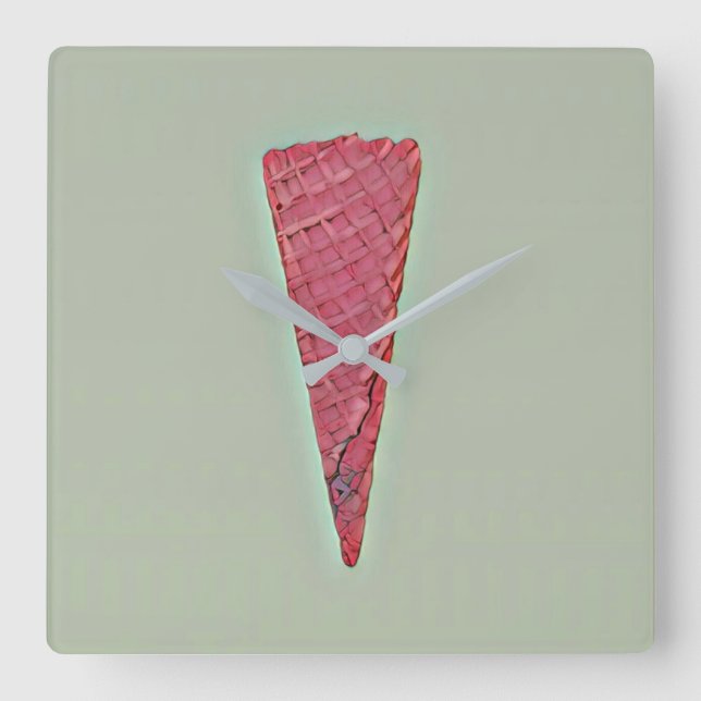 Reloj Cuadrado Pastel de helado (Anverso)