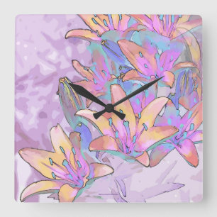 Reloj Cuadrado Pastel Lily Love