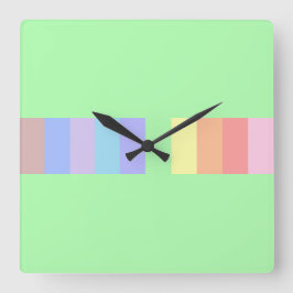 Reloj Cuadrado Pastel Lime Green
