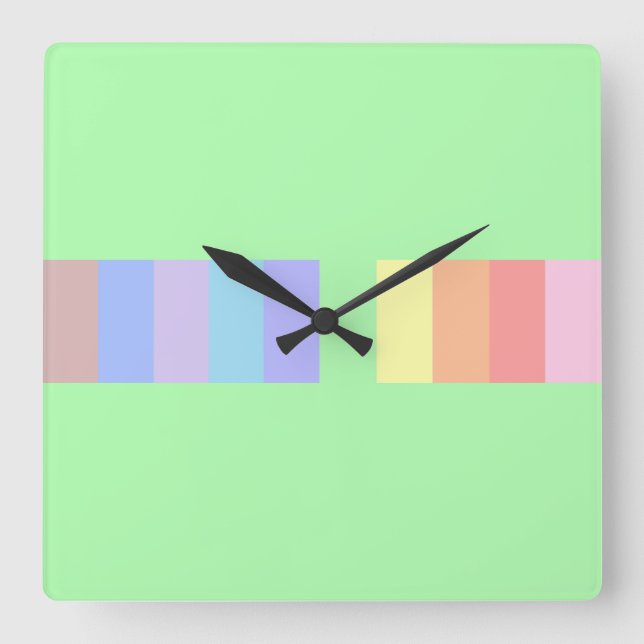 Reloj Cuadrado Pastel Lime Green (Anverso)