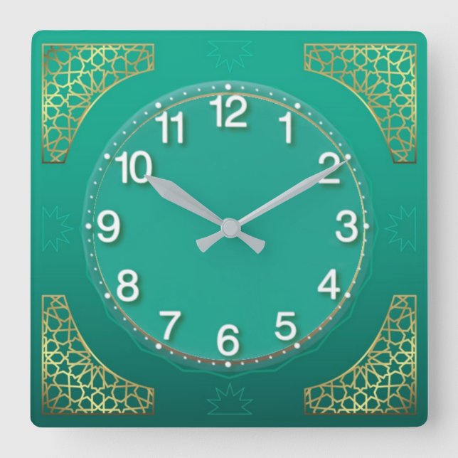 Reloj Cuadrado pastel moderno (Anverso)