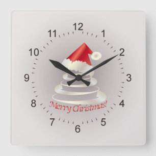 Reloj Cuadrado Pastel para Santa