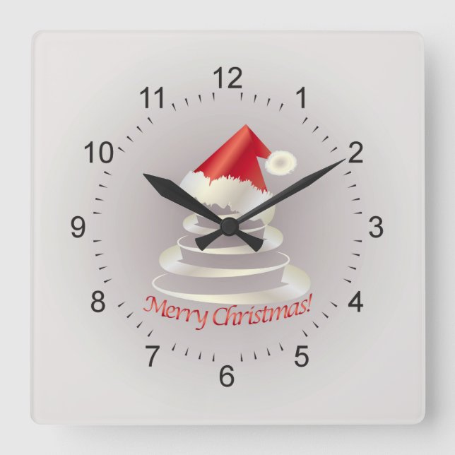 Reloj Cuadrado Pastel para Santa (Anverso)
