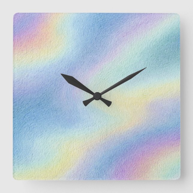 Reloj Cuadrado Pastel Sky Drift (Anverso)