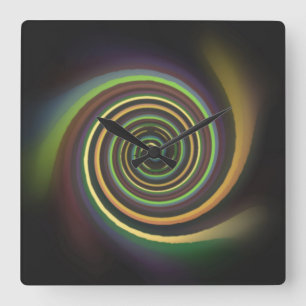 Reloj Cuadrado Pastel Swirl Square Wall Clock