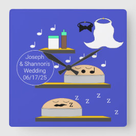 Reloj Cuadrado Pasteles bodas esperando la congelación