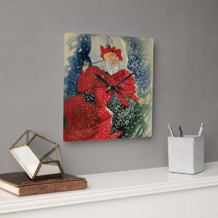 Reloj Cuadrado Pastillas para la tos Geraudel Vintage Art Nouveau