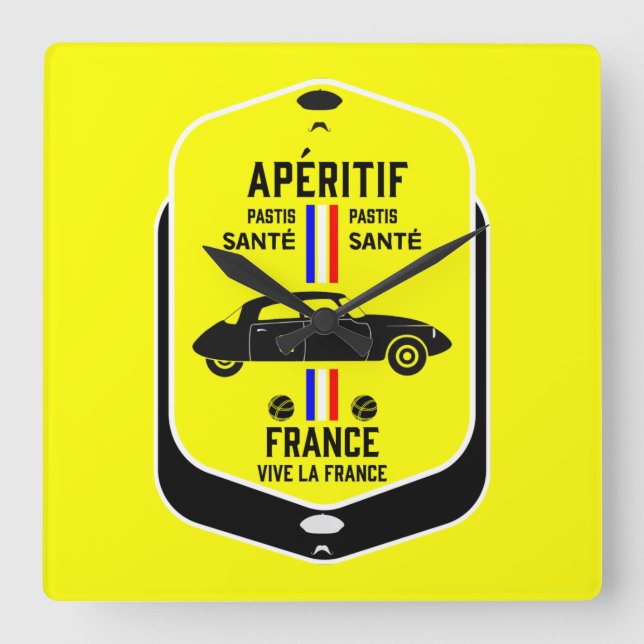 Reloj Cuadrado Pastis de Marseille France (Anverso)