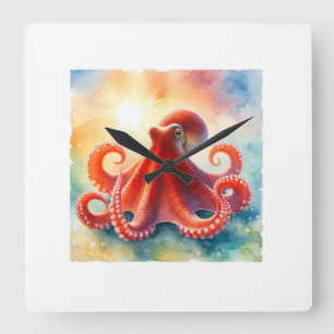 Reloj Cuadrado Patagonian red octopus 220924AREF150 - Watercolor