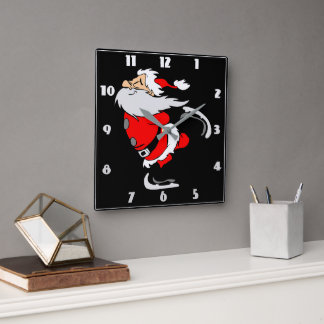 Reloj Cuadrado Patinaje de Santa Claus