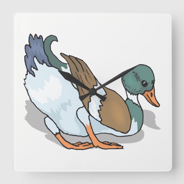Reloj Cuadrado Pato (Anverso)