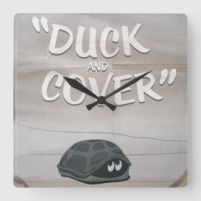 Reloj Cuadrado Pato & Cubre (Anverso)