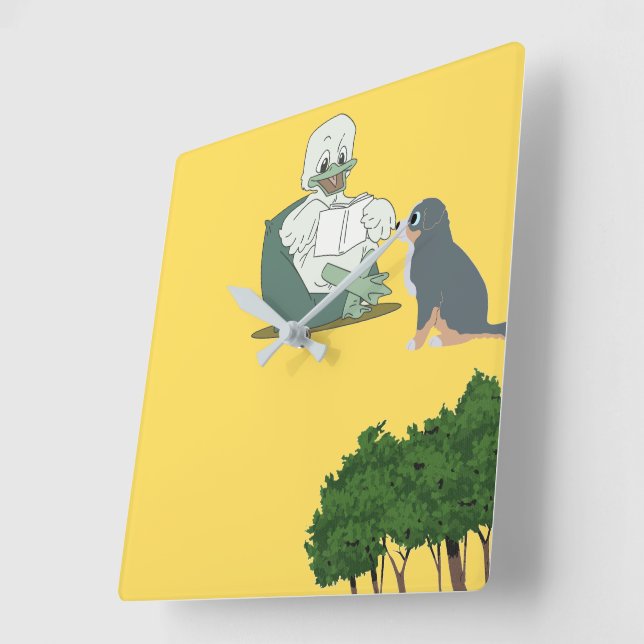 Reloj Cuadrado Pato de lectura (Ángulo)