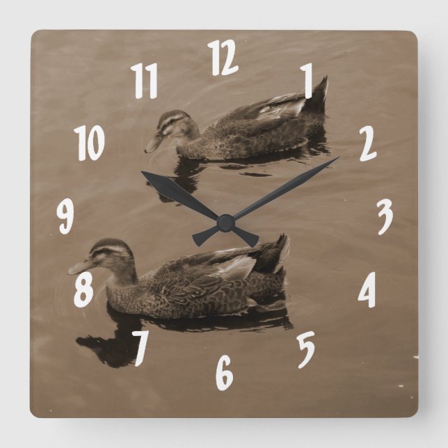 Reloj Cuadrado Patos (Anverso)