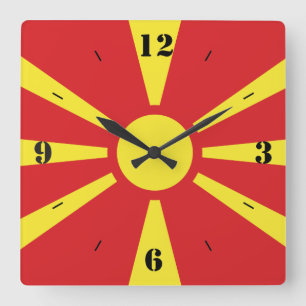 Reloj Cuadrado Patriota de Bandera Nacional de Macedonia del Nort