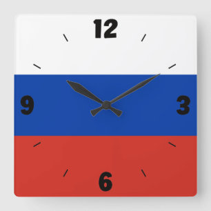 Reloj Cuadrado Patriota de Bandera Nacional de Rusia