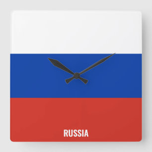 Reloj Cuadrado Patriota de Bandera Nacional de Rusia