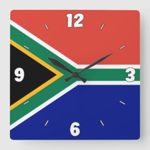 Reloj Cuadrado Patriota de Bandera Nacional de Sudáfrica