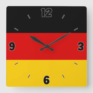 Reloj Cuadrado Patriótico de Bandera Nacional de Alemania