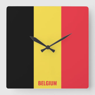Reloj Cuadrado Patriótico de Bandera Nacional de Bélgica