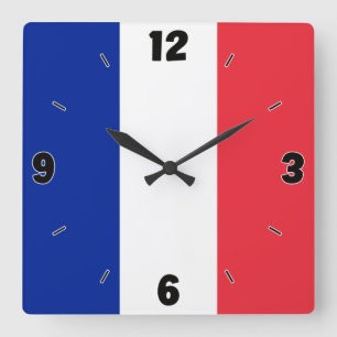 Reloj Cuadrado Patriótico de Bandera Nacional de Francia