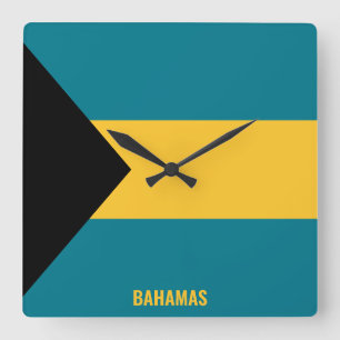 Reloj Cuadrado Patriótico de Bandera Nacional de las Bahamas