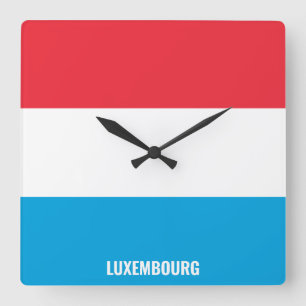 Reloj Cuadrado Patriótico de Bandera Nacional de Luxemburgo