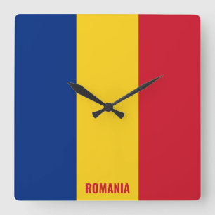 Reloj Cuadrado Patriótico de Bandera Nacional de Rumania