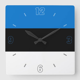 Reloj Cuadrado Patriótico de la Bandera de Estonia