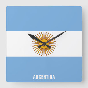 Reloj Cuadrado Patriótico de la Bandera Nacional de Argentina
