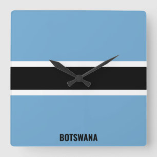 Reloj Cuadrado Patriótico de la Bandera Nacional de Botsuana