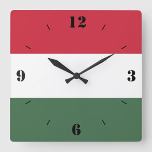 Reloj Cuadrado Patriótico de la Bandera Nacional de Hungría