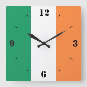 Reloj Cuadrado Patriótico de la Bandera Nacional de Irlanda